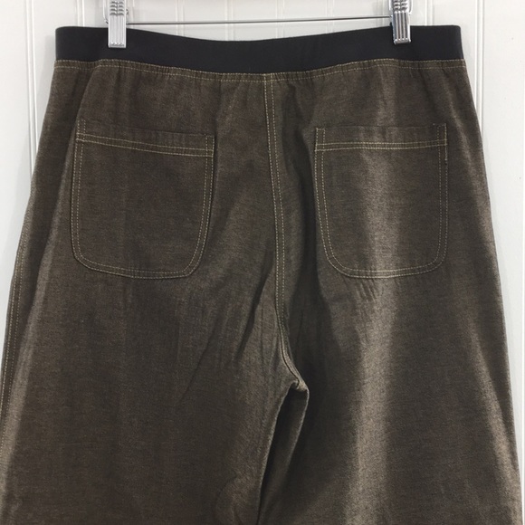 Usindo Brown Pants Floral Embroidered‎ Lagenlook Women Medium Boho Hippie Barrel - Picture 6 of 12